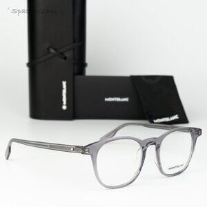Montblanc Women Eyeglasses Grey Demo Square MB0153O 004 NEW AUTHENTIC